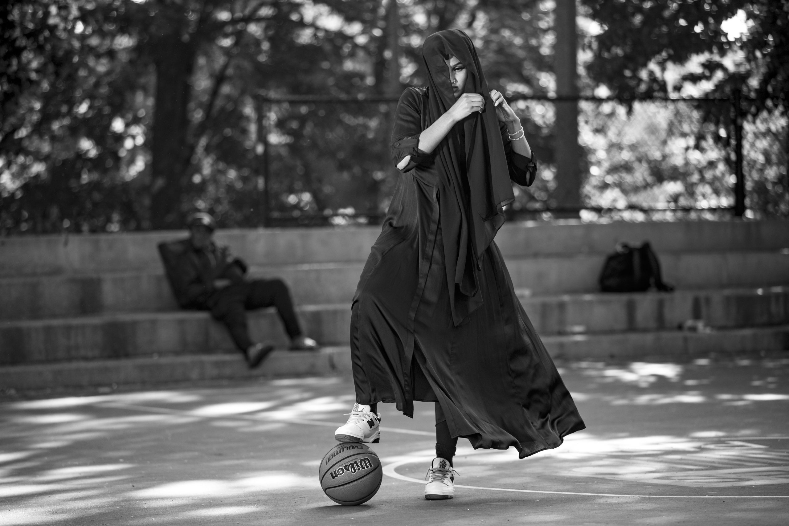 muslim women playing basketball with Jamad Fiin